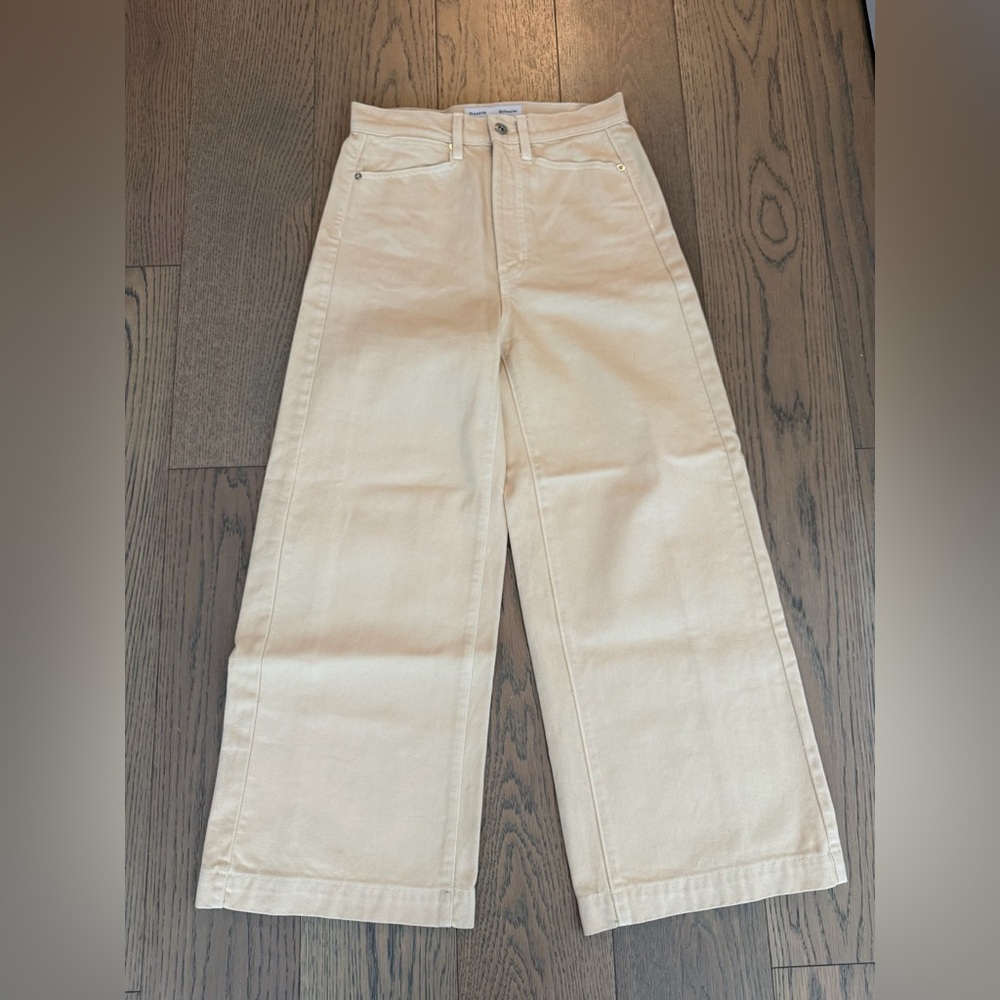 Proenza Schouler Cream Wide Leg Jeans
